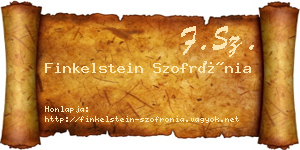 Finkelstein Szofrónia névjegykártya